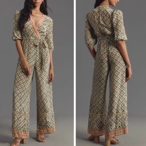 Farm Rio V-neck Mushroom Print Jumpsuit